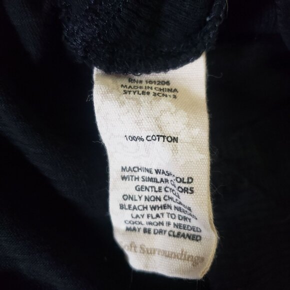 Soft Surroundings Womens Black Cotton Handkerchief Dress Petite Small Casual - Picture 6 of 7